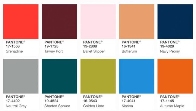 Модные цвета 2018 года по версии института Пантон