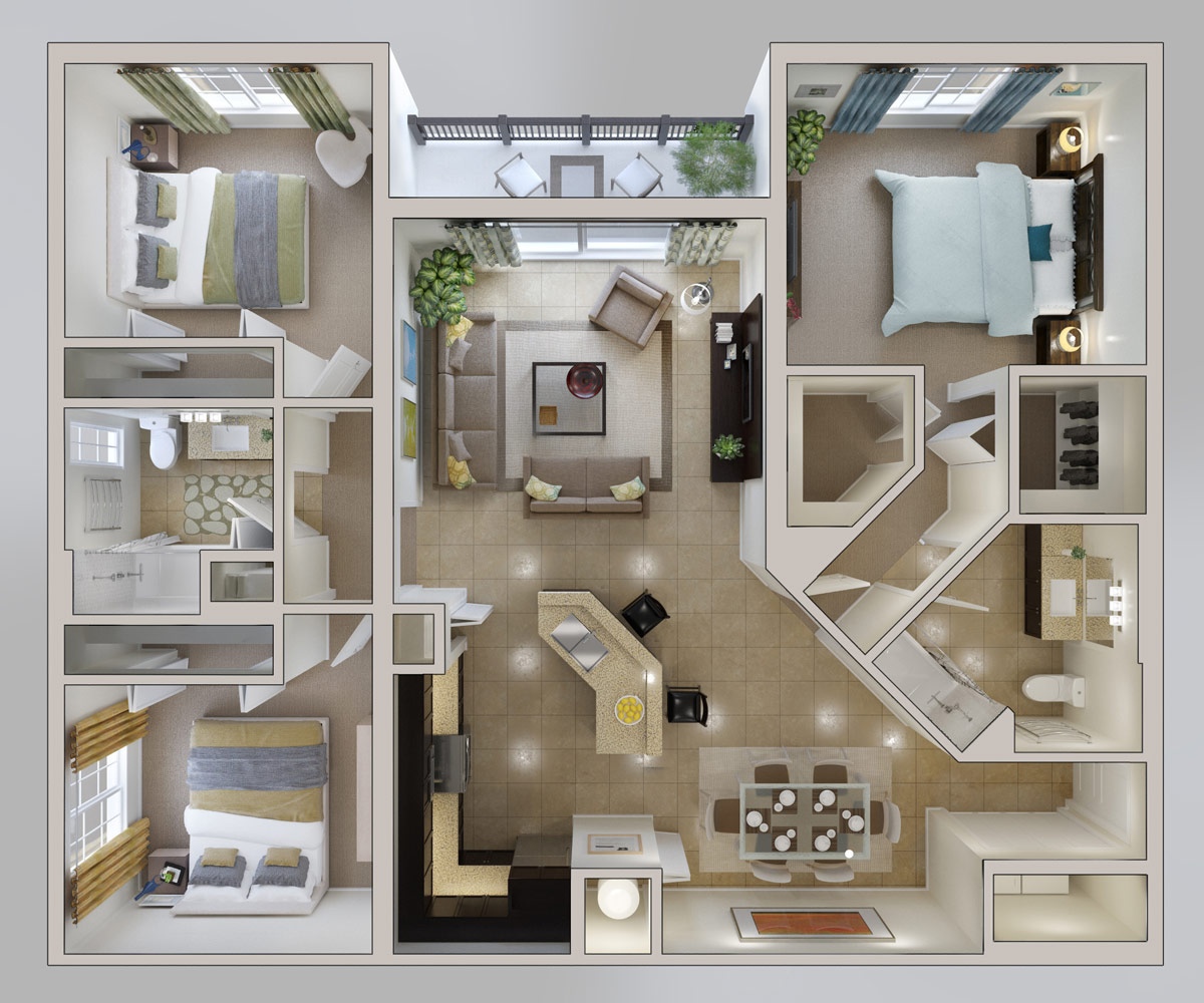 Замечательная планировка трехкомнатной квартиры