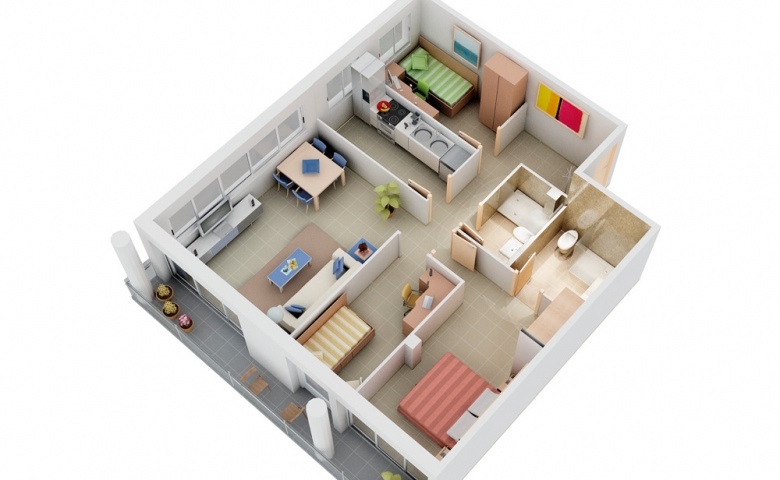Очаровательная планировка трехкомнатной квартиры