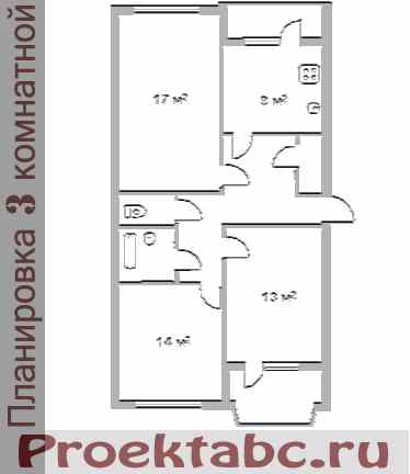 планировка трехкомнатной квартиры МС серии