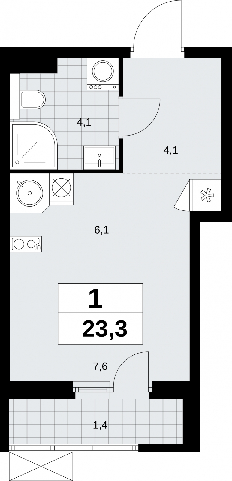 2-комнатная квартира в ЖК Дыхание на 4 этаже в 1 секции. Сдача в 2 кв. 2016 г.