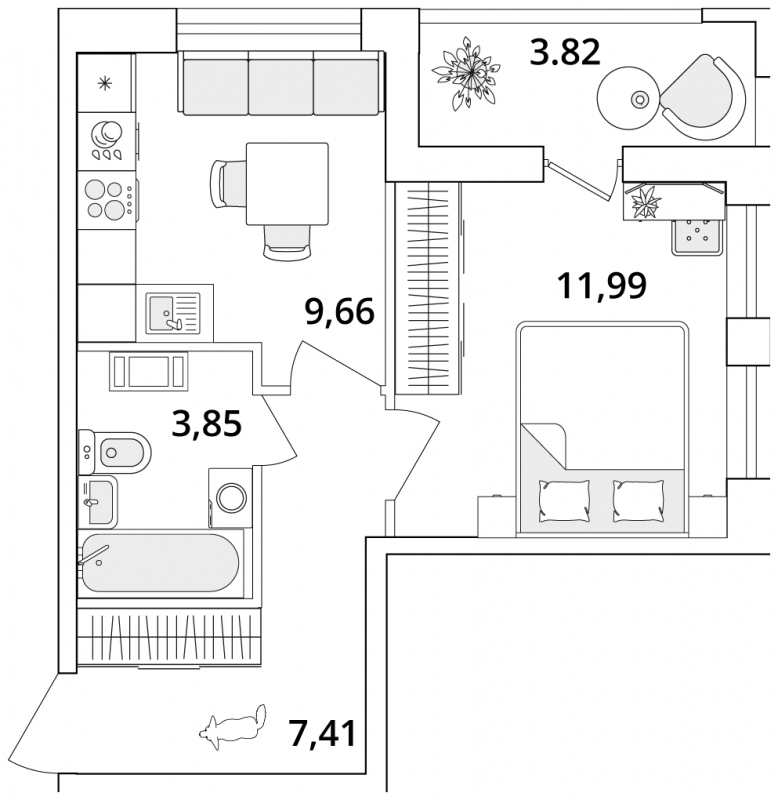 3-комнатная квартира с отделкой в ЖК Внуково 2017 на 1 этаже в 3 секции. Дом сдан.