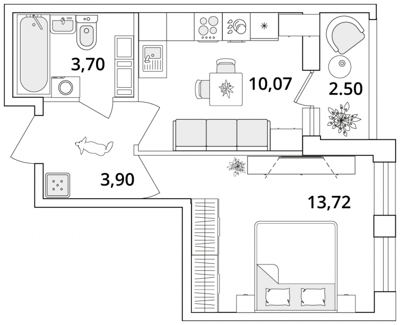 3-комнатная квартира с отделкой в ЖК Внуково 2017 на 11 этаже в 1 секции. Дом сдан.