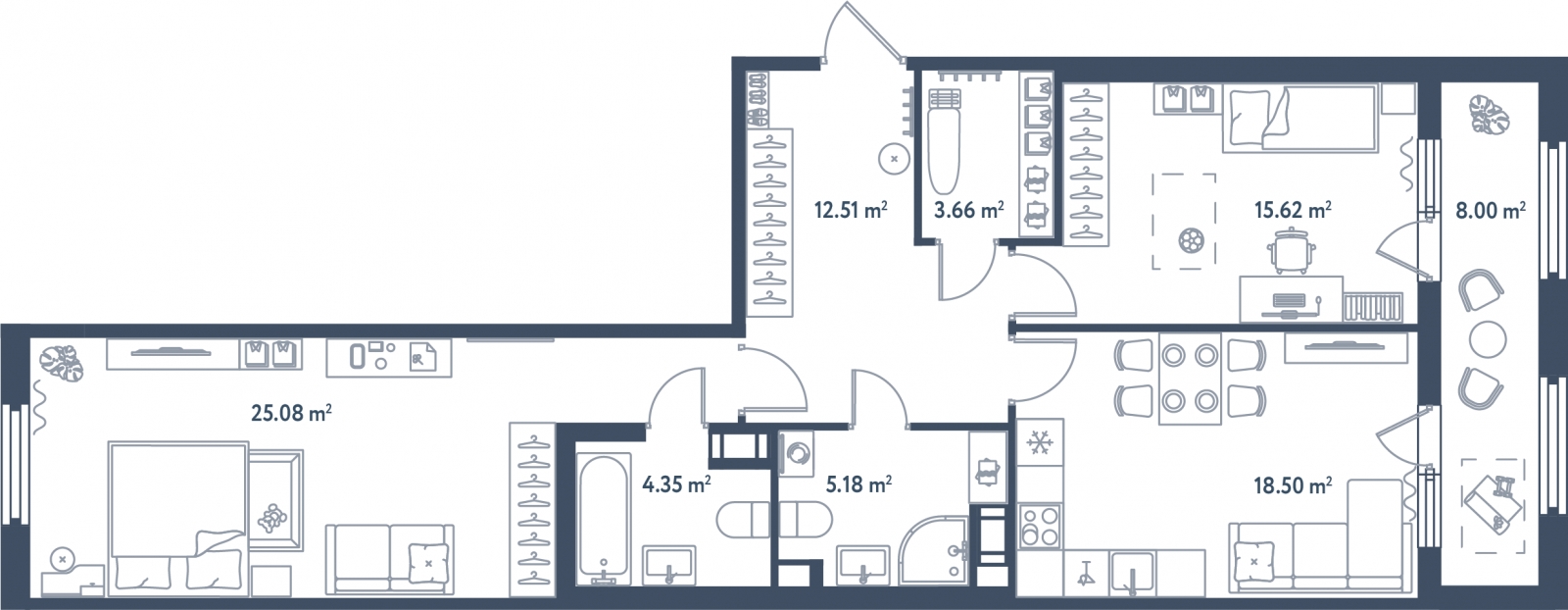 4-комнатная квартира в ЖК Сколково Парк на 2 этаже в Б секции. Дом сдан.