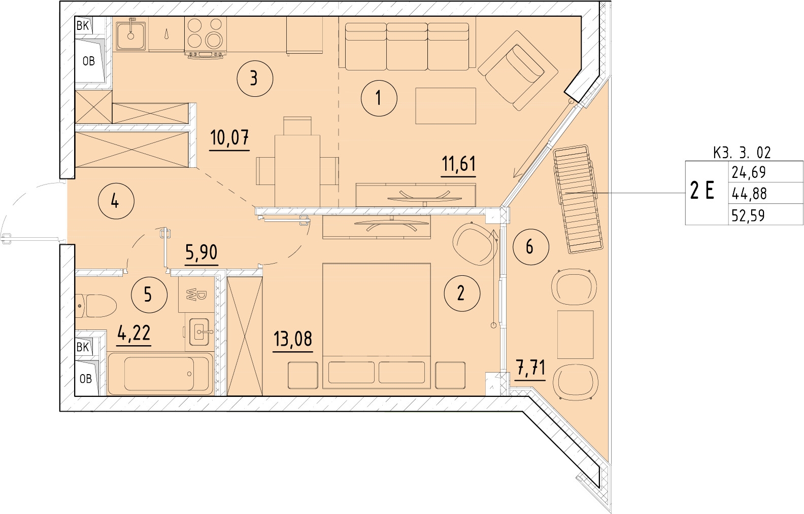 1-комнатная квартира в ЖК Изумрудные Холмы на 11 этаже в 1 секции. Сдача в 2 кв. 2019 г.