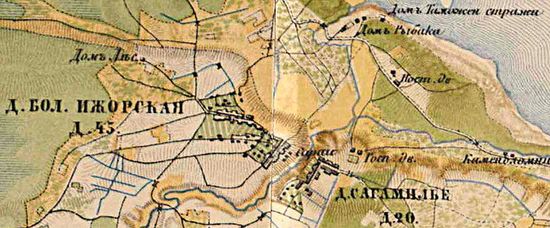 План деревни Большая Ижора. 1885 г.