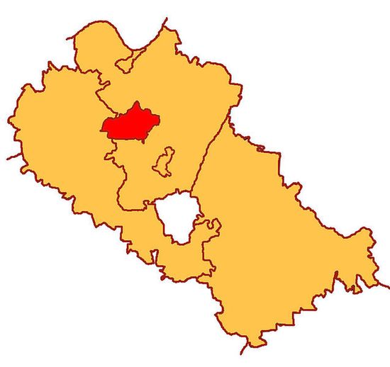 Красным цветом выделено Новописцовское городское поселение на карте Вичугского района
